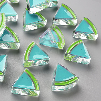 Transparent Enamel Acrylic Beads TACR-S155-001G-1