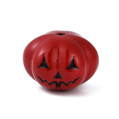 Halloween Theme Spray Painted Alloy Beads PALLOY-D029-03C-RS-1