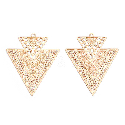 Rack Plating Brass Filigree Pendants KKC-T001-59KC-1