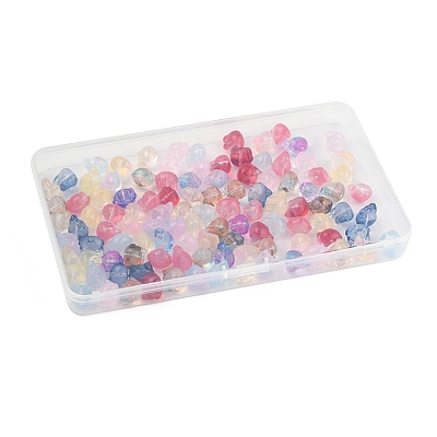 120Pcs 11 Colors Transparent Spray Paint Glass Beads GLAA-FS0002-12A-1
