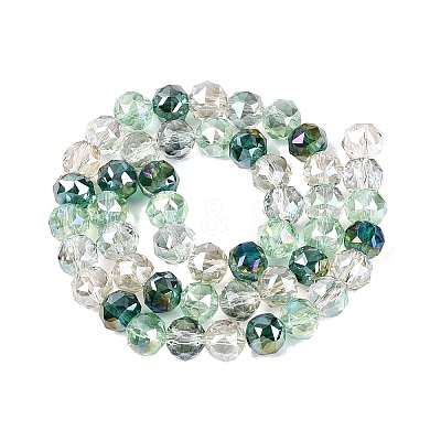 Electroplate Transparent Glass Beads Strands EGLA-Q135-8MM-C05-1