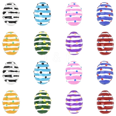 8Pcs 8 Colors Glass Imitation Jade Beads GLAA-YW0005-72-1