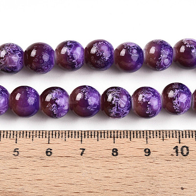 Baking Paint Glass Beads Strands DGLA-N008-10mm-03-1