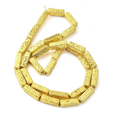 Electroplated Natural Lava Rock Beads Strands G-I360-K03-01-1