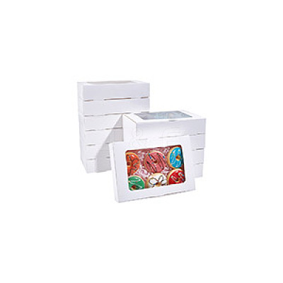 Rectangle Paper Biscuit Boxes with Clear Window CON-WH0098-15B-02-1