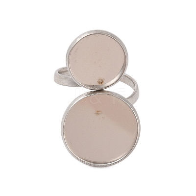 Non-Tarnish 304 Stainless Steel Open Cuff Ring Findings STAS-E124-05N-P-1