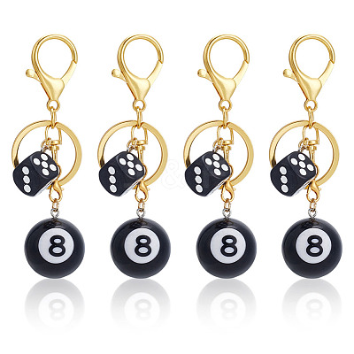 4Pcs Plastic & Resin Keychain KEYC-ME00009-1