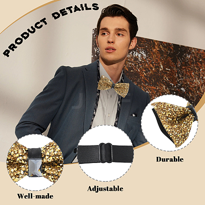 1Pc Polyester with Rhinestone Bow Ties for Bridegroom AJEW-SP0003-32B-1