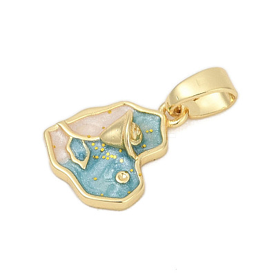 Brass Enamel Pendants KK-U068-01G-02-1