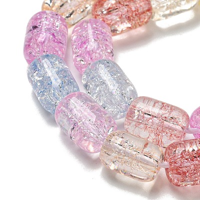 Transparent Crackle Glass Beads Strands GLAA-NH0001-04A-1