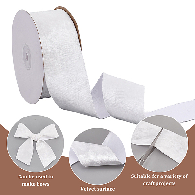 15 Yards Single Face Flat Velvet Ribbons OCOR-WH0082-130-1