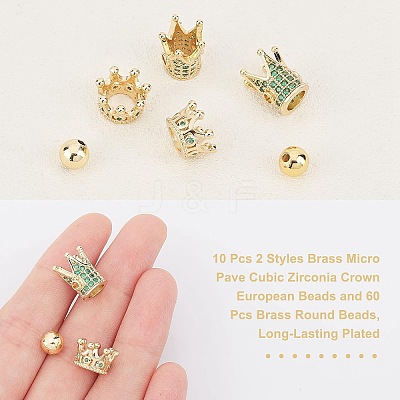60Pcs Brass Beads KK-NB0001-51G-1