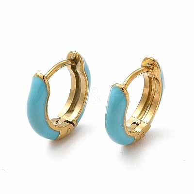 Ion Plating(IP) Enamel Hoop Earrings EJEW-G344-02G-01-1