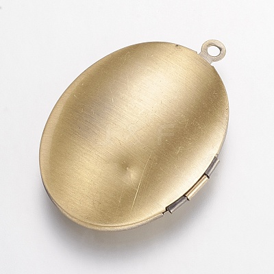 Brass Locket Pendants X-KK-N0116-048AB-1
