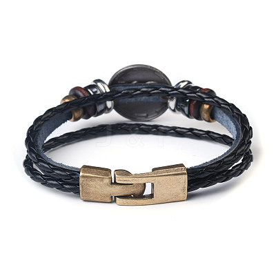Braided Leather Cord Retro Multi-strand Bracelets BJEW-L616-20C-1