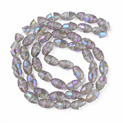 Electroplate Transparent Glass Beads Strands EGLA-N002-35-1