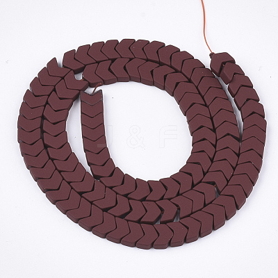 Spray Painted Non-magnetic Synthetic Hematite Beads Strands G-T116-06-21-1