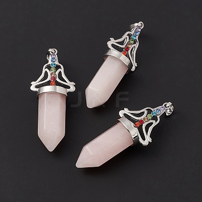 Natural Rose Quartz Big Pointed Pendants G-I342-01P-10-1