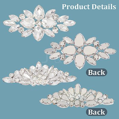 4Pcs 2 Styles Alloy Glass Cabochons DIY-GF0013-79-1