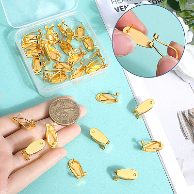 30Pcs Brass Stud Earring Findings KK-SP0001-45G-1