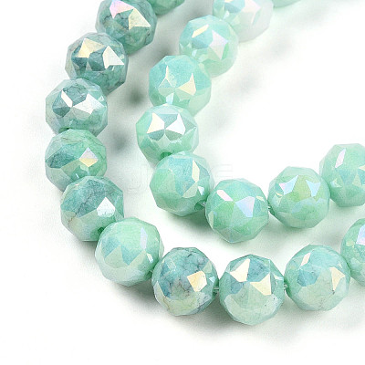 Anti-Tarnish Electroplate Glass Beads Strands GLAA-N010-8mm-03-1