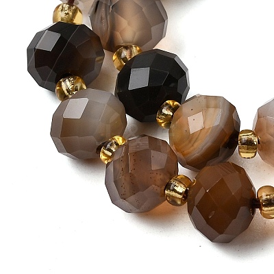 Natural Banded Agate Beads Strands G-D105-B13-1