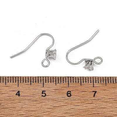SHEGRACE Brass Pave Cubic Zirconia Earring Findings XGRQ4S985-740P-1