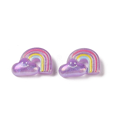 Glitter Plated Resin Cabochons LS-RESI-H163-07D-1