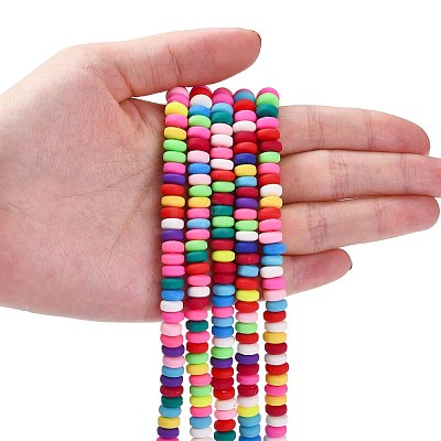 Handmade Polymer Clay Beads Strands X-CLAY-N008-008A-1