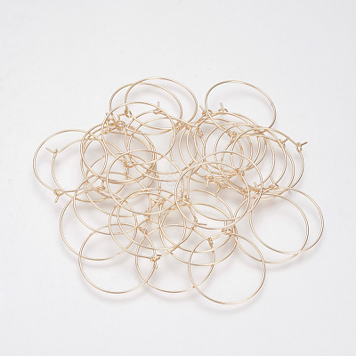 Brass Hoop Earrings KK-S327-11KC-1