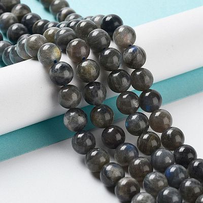 Natural Labradorite Beads Strands G-S333-8mm-035-1