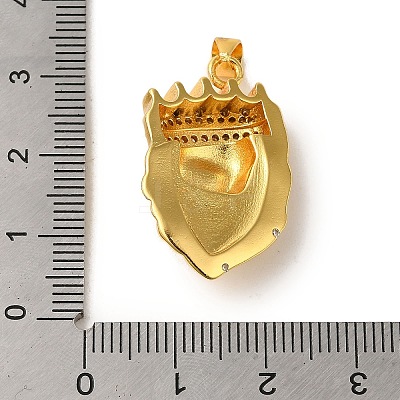Brass Micro Pave Cubic Zirconia Pendants KK-R162-084G-1