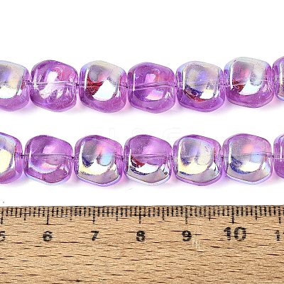 Electroplate Transparent Glass Beads Strands EGLA-N057-02A-08-1