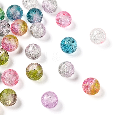 210~250Pcs 10 Style Spray Painted Crackle Glass Beads CCG-YW0001-06-1
