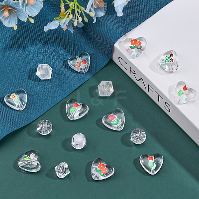 178Pcs 12 Style Transparent Acrylic Beads TACR-CA0001-19-1