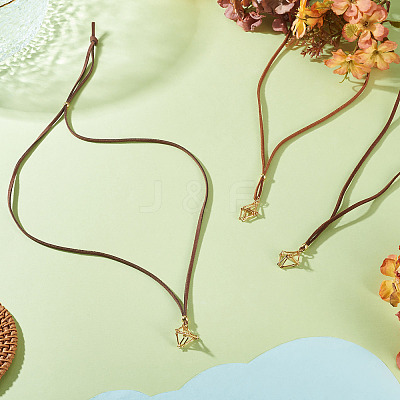 3Pcs Faux Suede Macrame Pouch  Pendant Necklaces NJEW-TAC0051-01-1