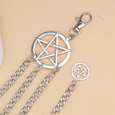 Pentagram Alloy with Aluminium 3 Layer Waist Belly Chains for Women FS-WGF67DF-01-1