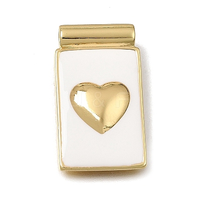 Brass with White Enamel Pendants KK-CBA8E93-04B-1