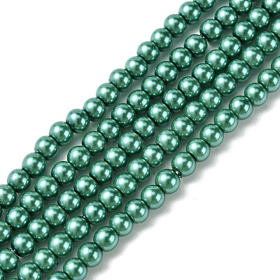 Eco-Friendly Dyed Glass Pearl Round Beads Strands HY-A002-4mm-RB118-1