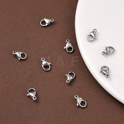 Tarnish Resistant Polished 316 Surgical Stainless Steel Lobster Claw Clasps X-STAS-R072-11A-1