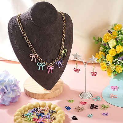 36Pcs 18 Styles Spray Plating Alloy Pendants FIND-TA0007-94-1