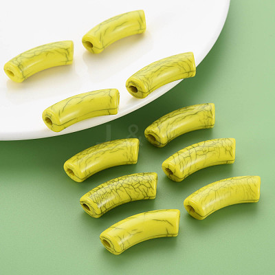Opaque Crackle Acrylic Beads MACR-S372-001N-001-1