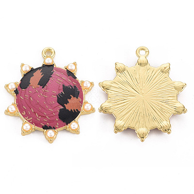 Rack Plating Printed Alloy Pendants ENAM-Q445-010D-NR-1
