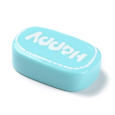 Opaque Resin Cabochons RESI-E046-02G-1
