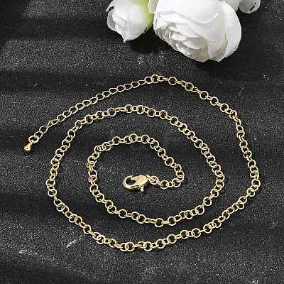 3.5MM Brass Rolo Chain Necklaces for Women NJEW-F366-02A-1