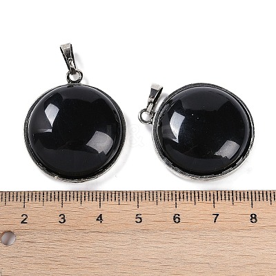 Natural Obsidian Tree of Life with Owl Pendants G-L524-15AS-10-1