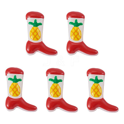 5Pcs Boot Baking Paint Glass Enamel  Beads LAMP-TADJ0001-08I-1