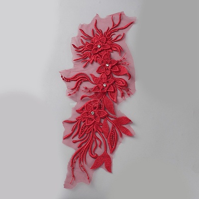 Chemical Fiber Iron Acrylic Embroidery Lace Collar DIY-WH0899-291B-1