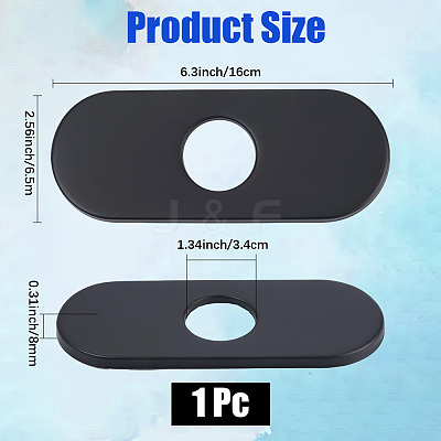 Oval Stainless Steel Faucet Hole Covers STAS-WH20001-18F-EB-1