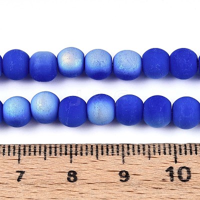Frosted Opaque Glass Beads Strands GLAA-T032-P6mm-MBB11-1